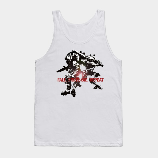 Fall. Fight. Die. Repeat. (Titanfall 2/Edge of Tomorrow mashup contrast) Tank Top by Ironmatter